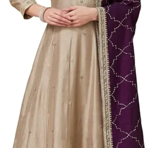 mokosh women's silk embroidered kurta pant dupatta set (dm 474)